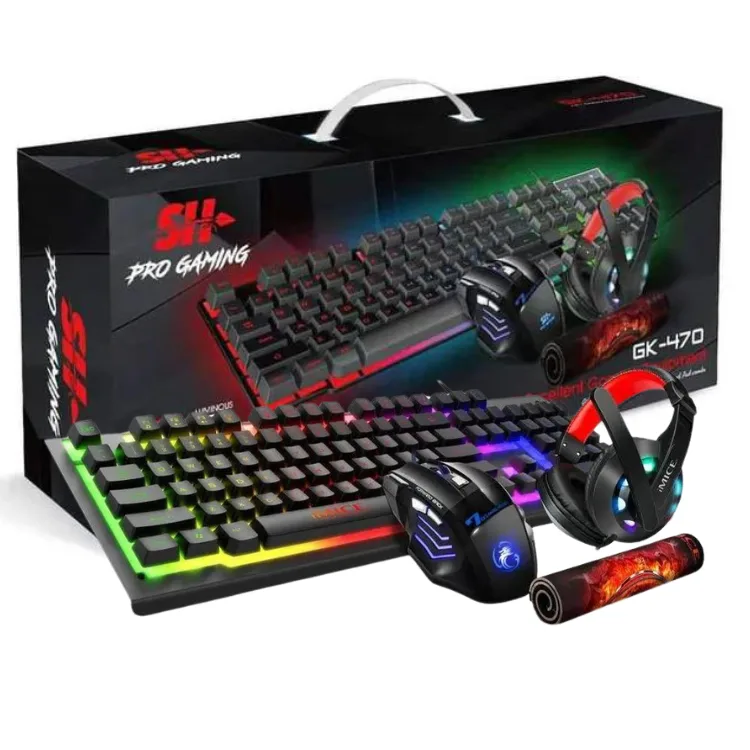 SH Pack Combo GAMER (Casque, Clavier, Souris, Tapis)