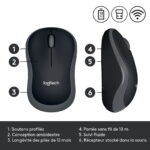 Souris Logitech Wireless M185 (Gris) – Image 2