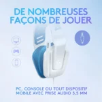 Casque Gaming Logitech G335 (Blanc) – GamingZone – Image 2